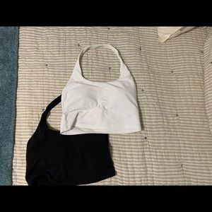 Two Athleta Halter Cropped athletic tops
